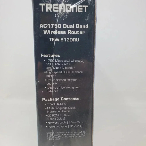 TRENDnet‎ TEW-812DRU AC1750 Dual Band Wireless Router 4 Port Gigabit USB LED - Picture 2 of 13